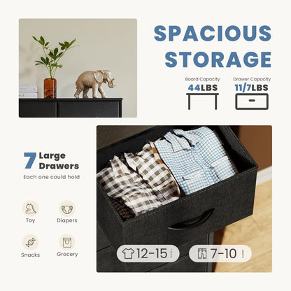 Desser For Bedroom With 7 Fabric Drawers Organizer Storage Closet