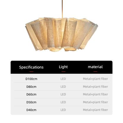 Wabi Sabi Chandelier Handmade Fabric LED Pendant Lights Vintage
