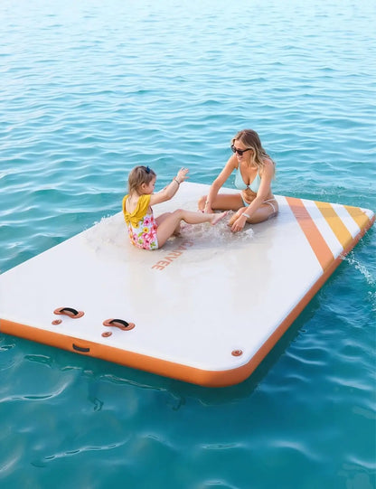 10ft 8ft 6ft Inflatable Floating Dock Platform, Floating Island Raft Non-Slip