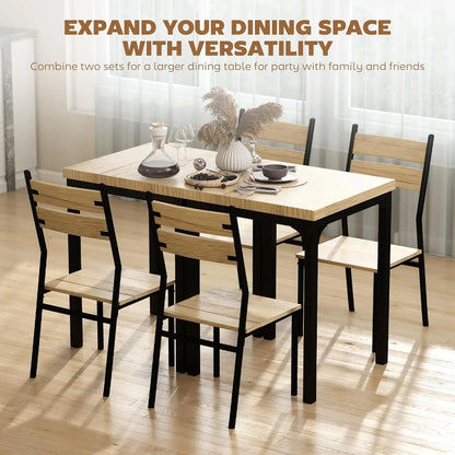 3 Piece Dining Table Set for 2, Modern Kitchen Table and Chairs,