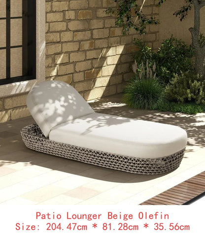 71" Upholstered Woven Patio Deep Seating Sofa