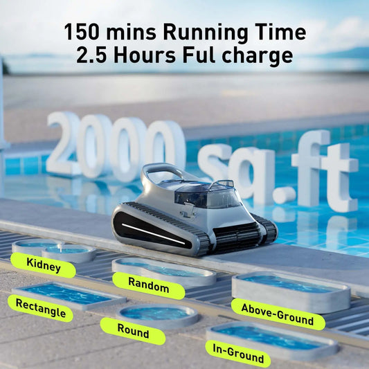 2025 New-Pro Cordless Robotic Cleaner Vacuum,  Inground Pools 2000 Sq.ft,