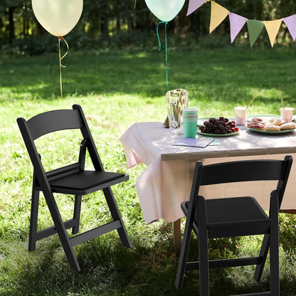 Resin Folding Chairs with Cushion, Plastic Chair with  Padded Seats