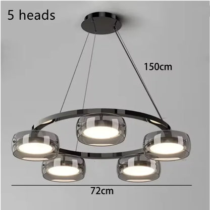 Nordic Minimalist Long Glass Pendant Lights Dimmable
