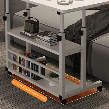 Multi-Layer Standing Desk Height Adjustable Wooden Computer Desk Workstation