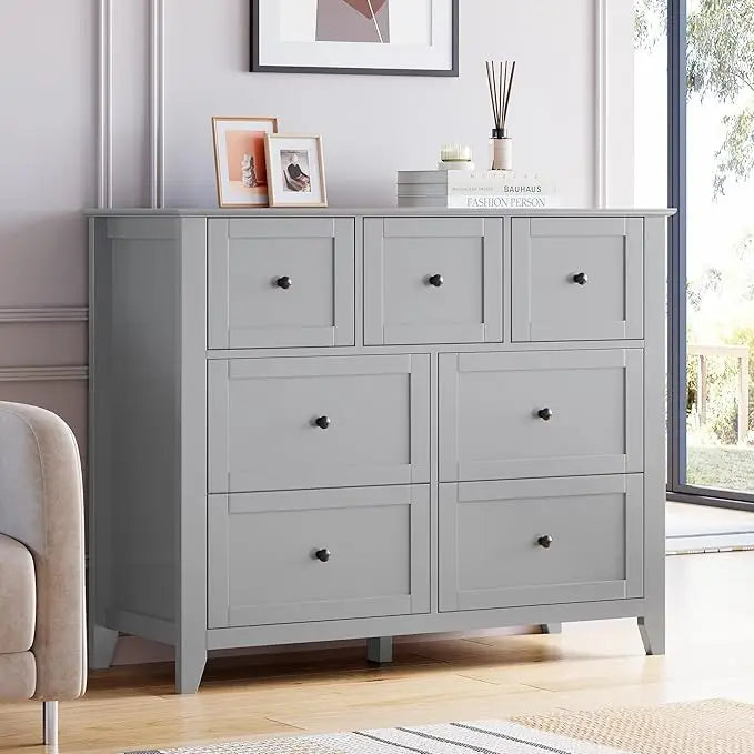 7 Drawers Dresser for Bedroom, Farmhouse Chest  for Storage