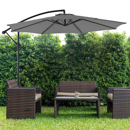 10FT Outdoor Patio Umbrella Hanging Cantilever with Easy Tilt Adjustment UV