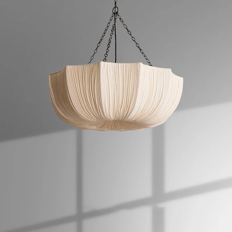 Nordic Minimalist Wabi Sabi Fabric Chandelier Living Dining Room Bedroom