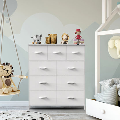 Dresser For Bedroom 9 Fabric Storage Drawer Wardrobe Tall Chest Organizer