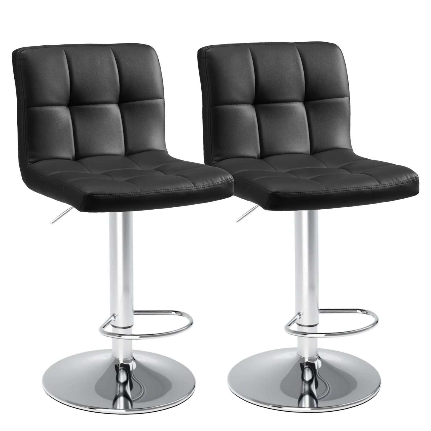 PU Leather Bar Stools Set of 2,Upholstered Counter Height