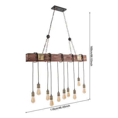 Vintage Wood Ceiling Chandelier Retro Ceiling Lamp Pendant Light