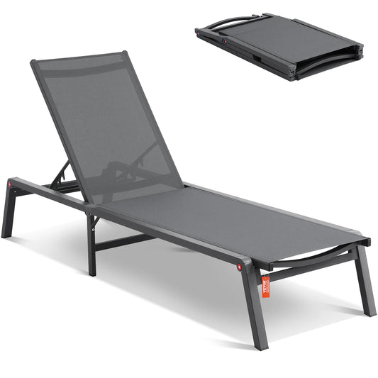 Chaise Lounge Chair Outdoor Aluminum Folding Pool Lounge Recliner