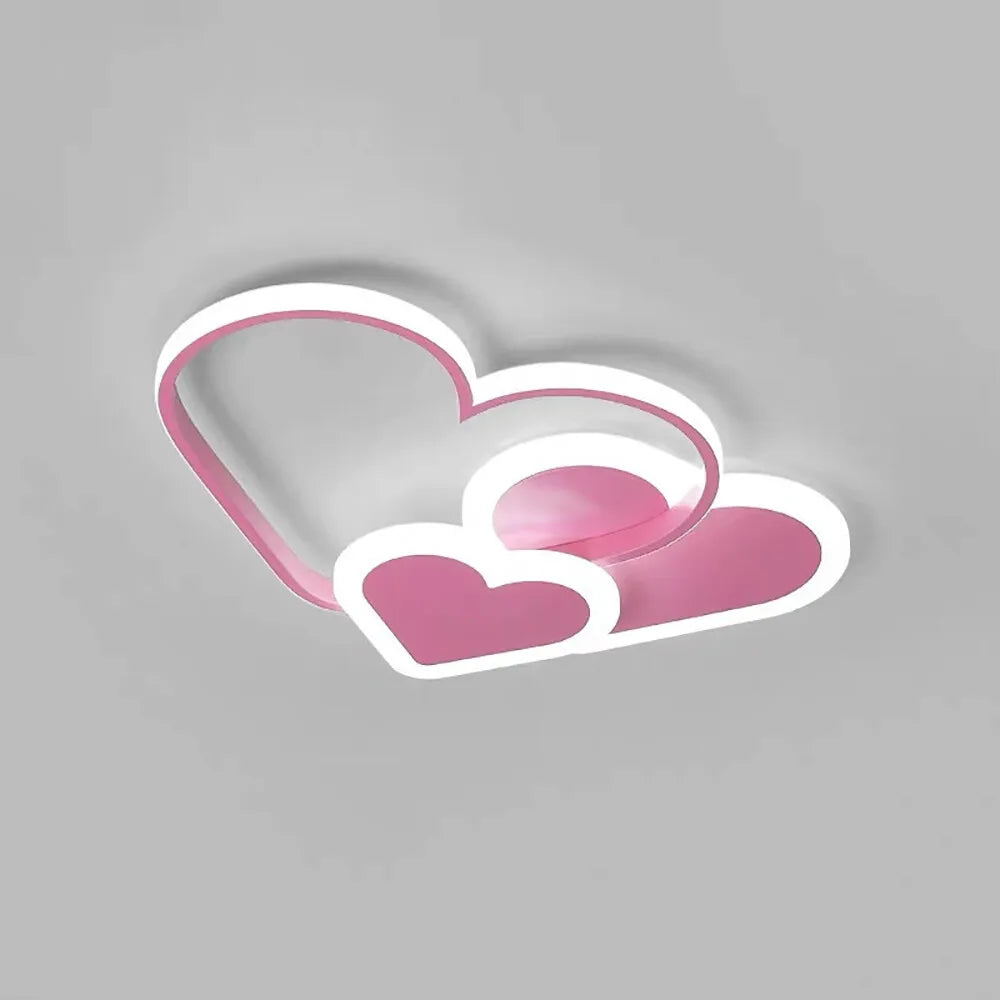 Heart-Shaped LED Ceiling Lamp with Remote Control Adjustable Color