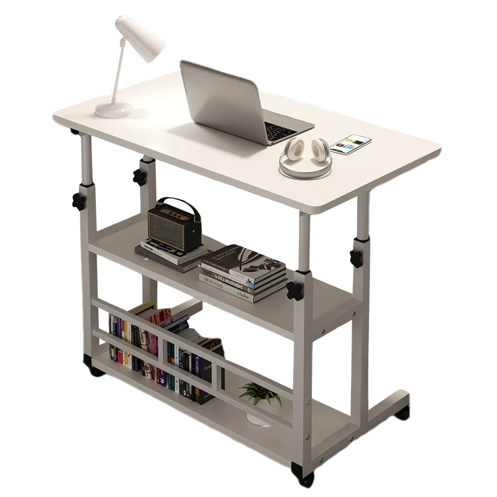 Multi-Layer Standing Desk Height Adjustable Wooden Computer Desk Workstation