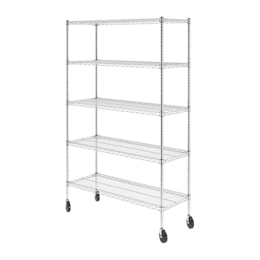 Storage Shelves, Zinc, Heavy Duty Steel Wire Unit with Wheels