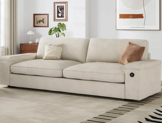Extra Deep Seats, Oversized Loveseat Sofa with Storage/2 USB Charging