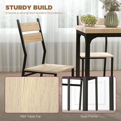 3 Piece Dining Table Set for 2, Modern Kitchen Table and Chairs,