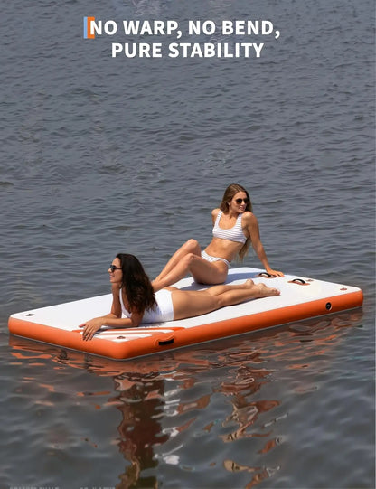 10ft 8ft 6ft Inflatable Floating Dock Platform, Floating Island Raft Non-Slip