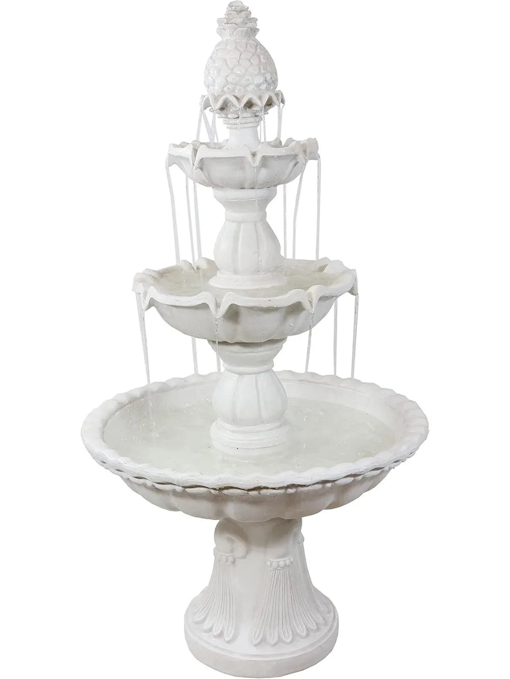 57" H Welcome 3-Tier Water Fountain - Large Electric with Pineapple Topper