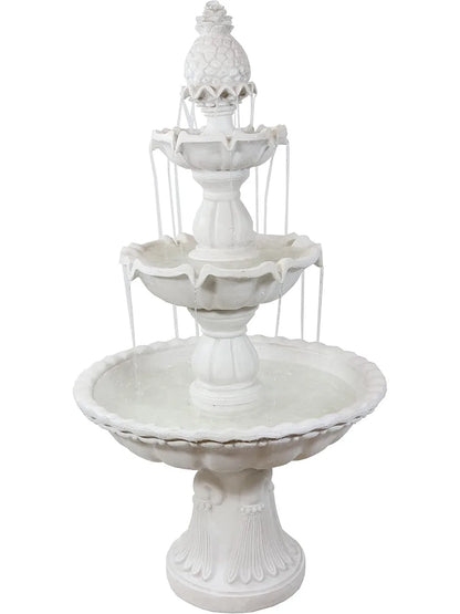 57" H Welcome 3-Tier Water Fountain - Large Electric with Pineapple Topper