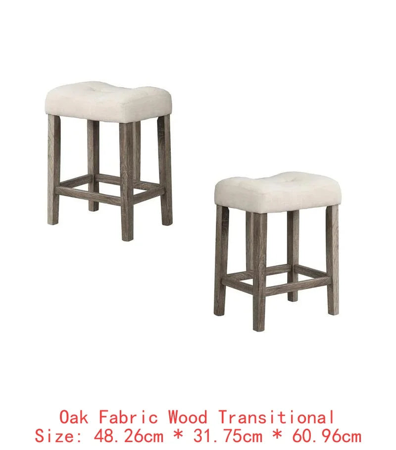 5-Piece Transitional Dining Set with 48" Wood Table