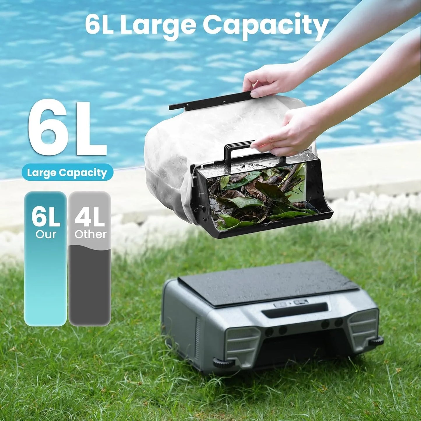 2026 Upgraded Solar Pool Skimmer/Cleaner 24 Hours Robotic with Remote Control