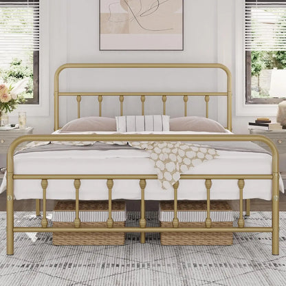 Victorian Style Classic Metal Platform Bed Frame/Headboard/Footboard