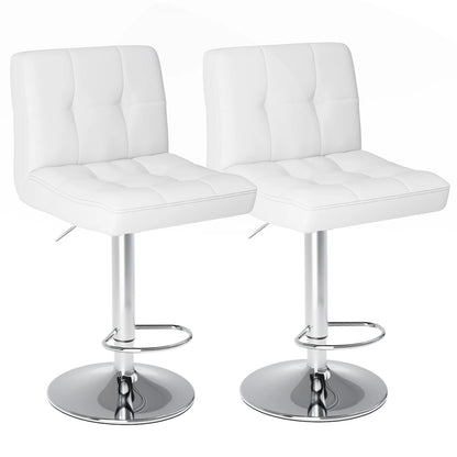 PU Leather Bar Stools Set of 2,Upholstered Counter Height