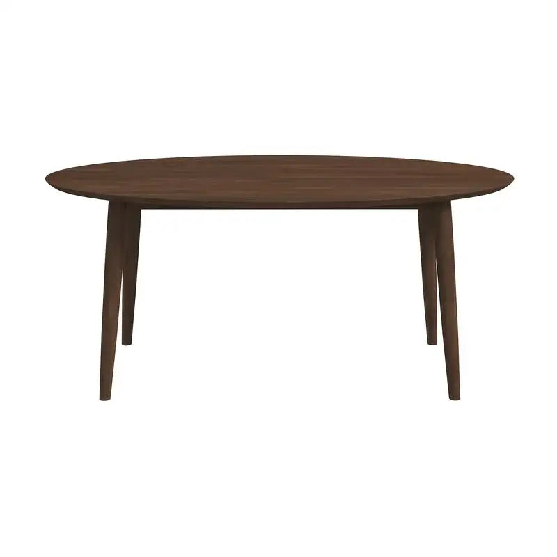 Solid Wood Walnut Oval Dining Table with 4 Chairs Set